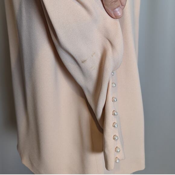 Vintage Silk Three Piece Skirt Suit with Pearl Trim Pink Size 8 - Picture 12 of 16